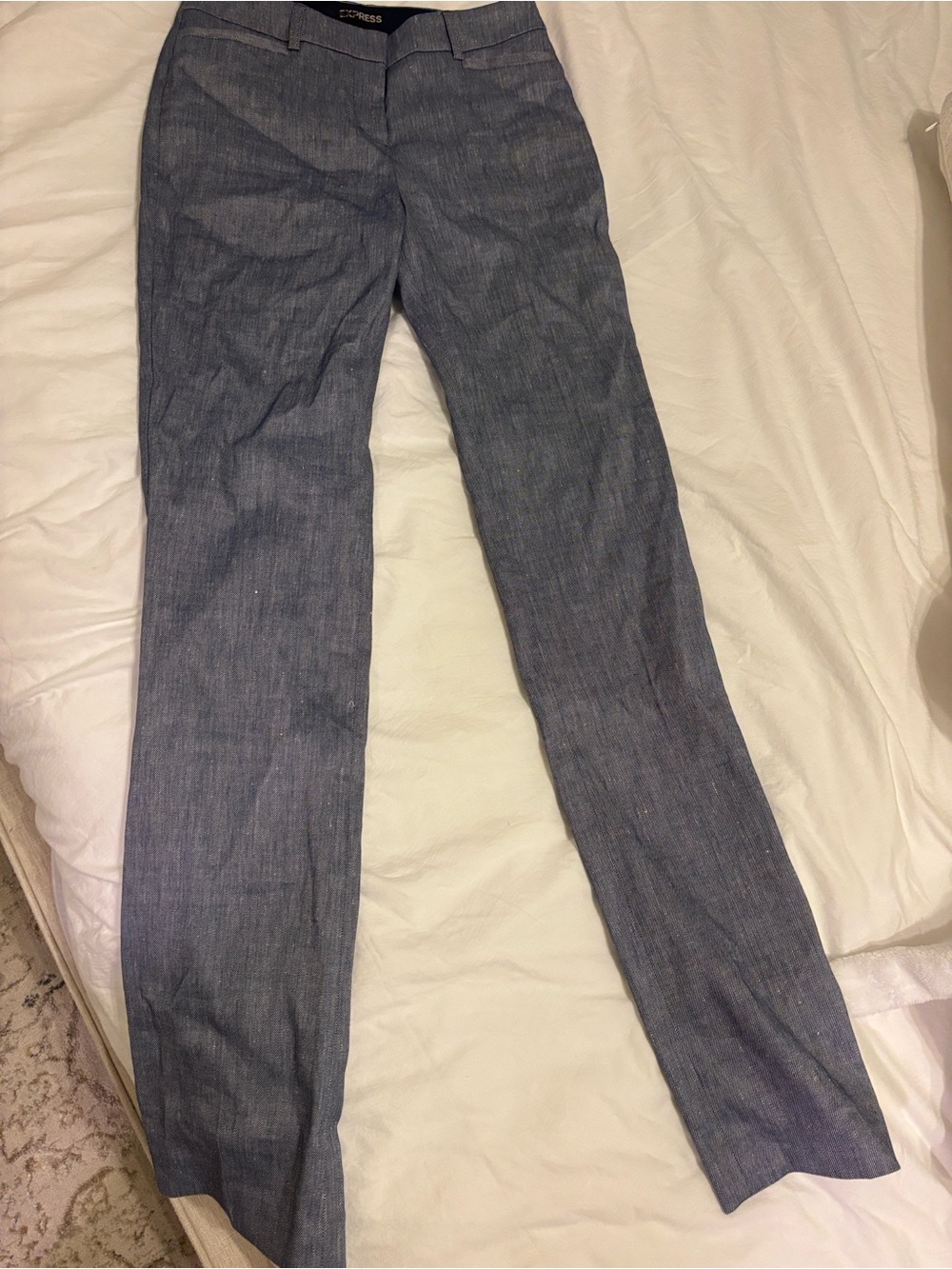 Express Women's Blue-Gray Straight Leg Jeans